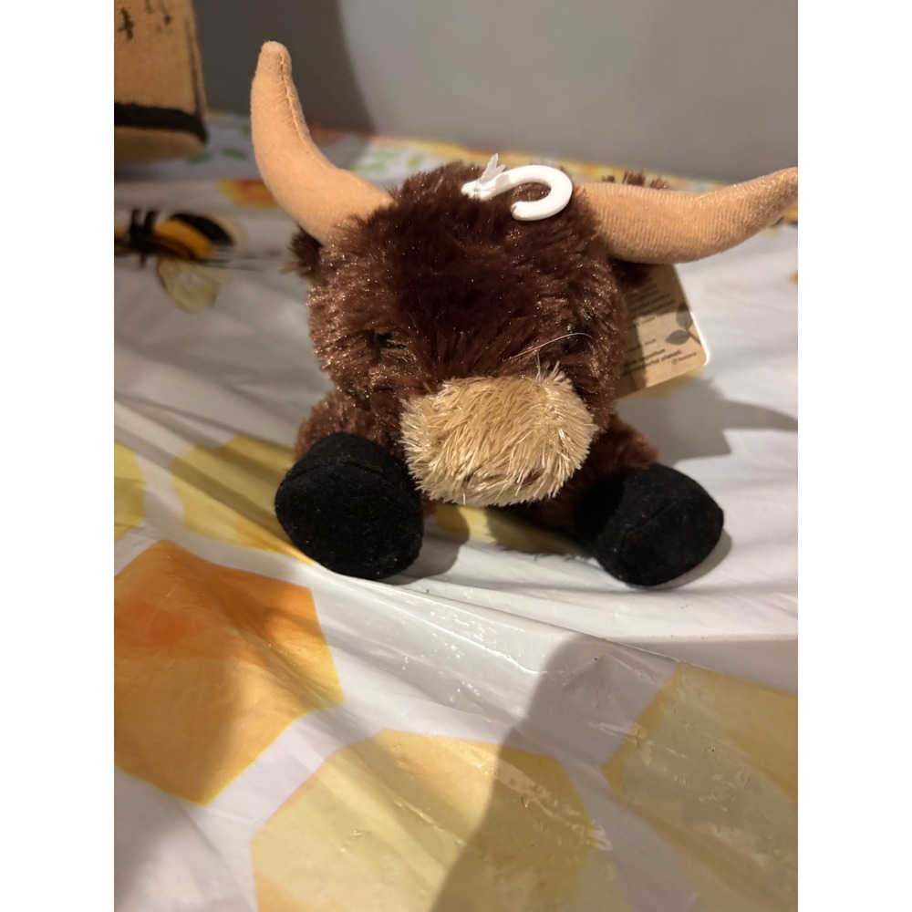 Aurora Highland Cow Plush Brown Stuffed Animal Eco Nation Toy NWT